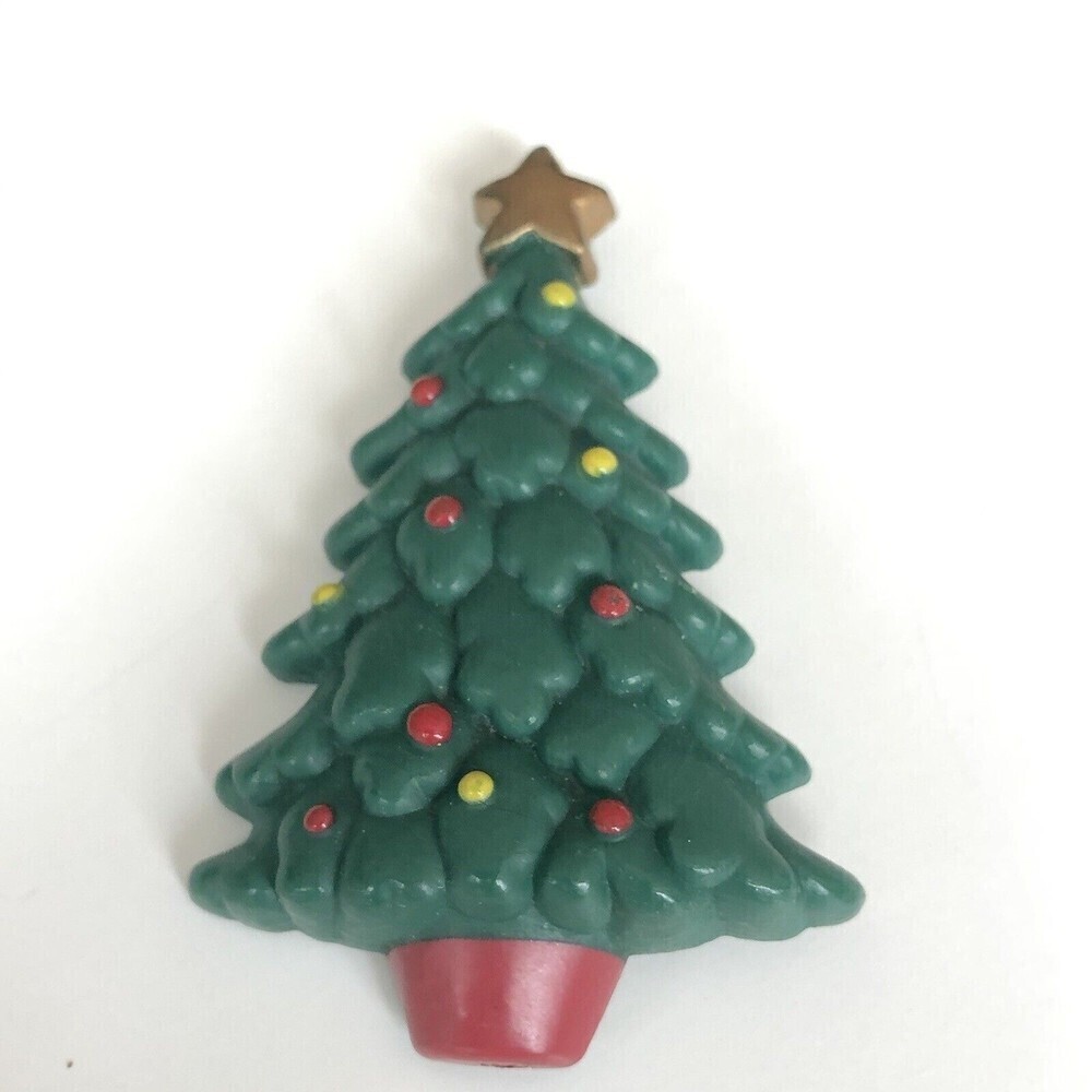 Russ Vintage‎ Brooch green enamel Christmas Tree Pin